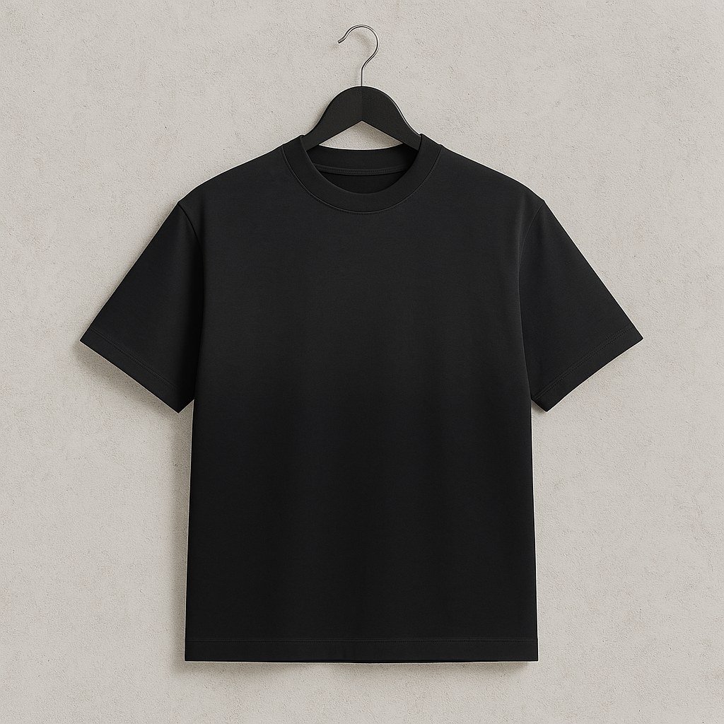 Camiseta 250GSM Oversized Pigmento Degradado Negro