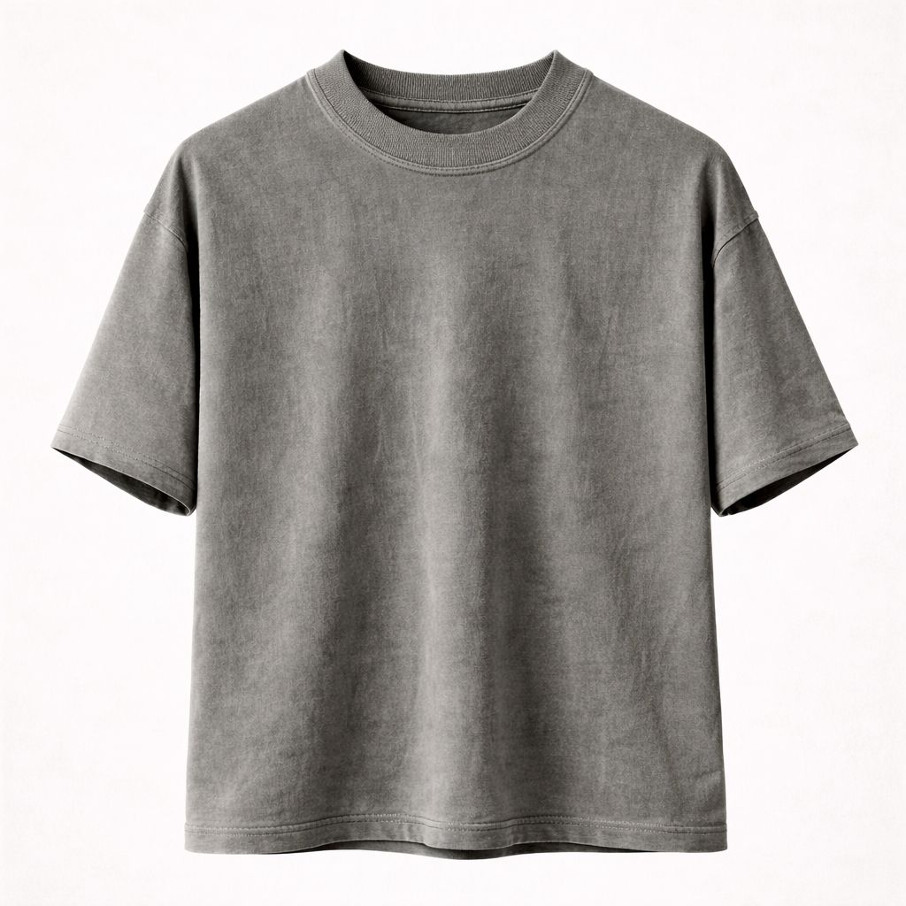 Camiseta 240GSM Gris Pigment Claro Overzised