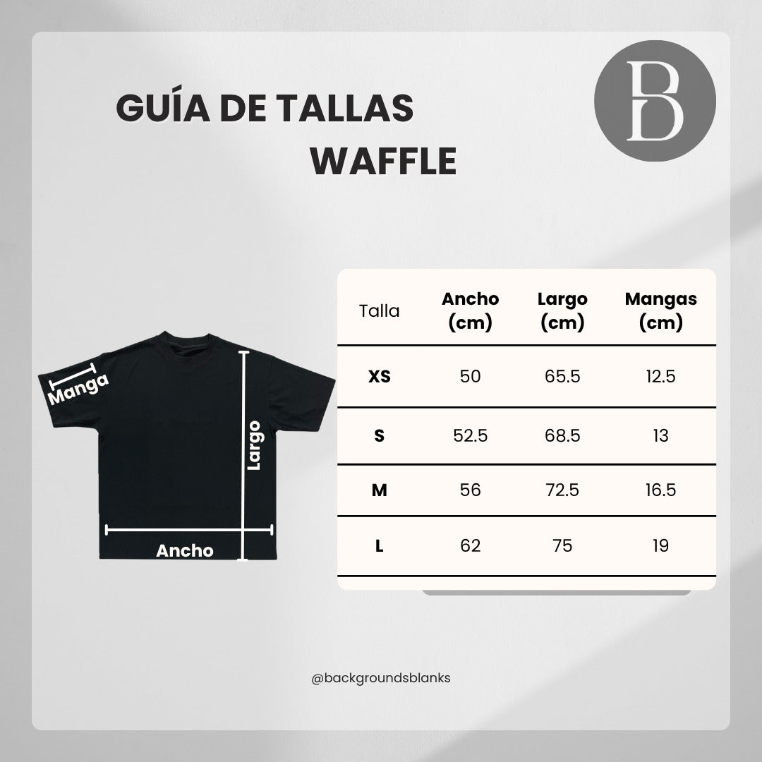 Camiseta 185GSM Waffle Negro