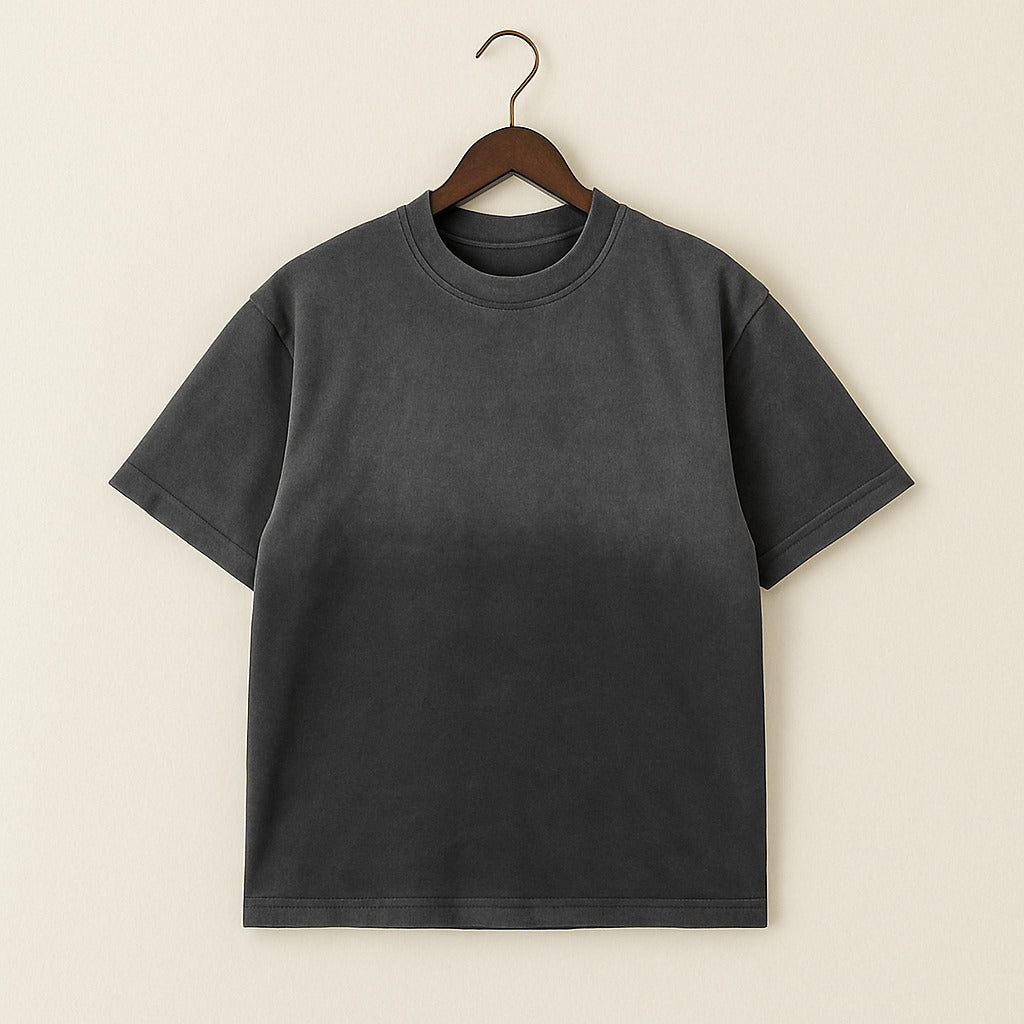 Camiseta 250GSM Boxy Fit Negro Degradado