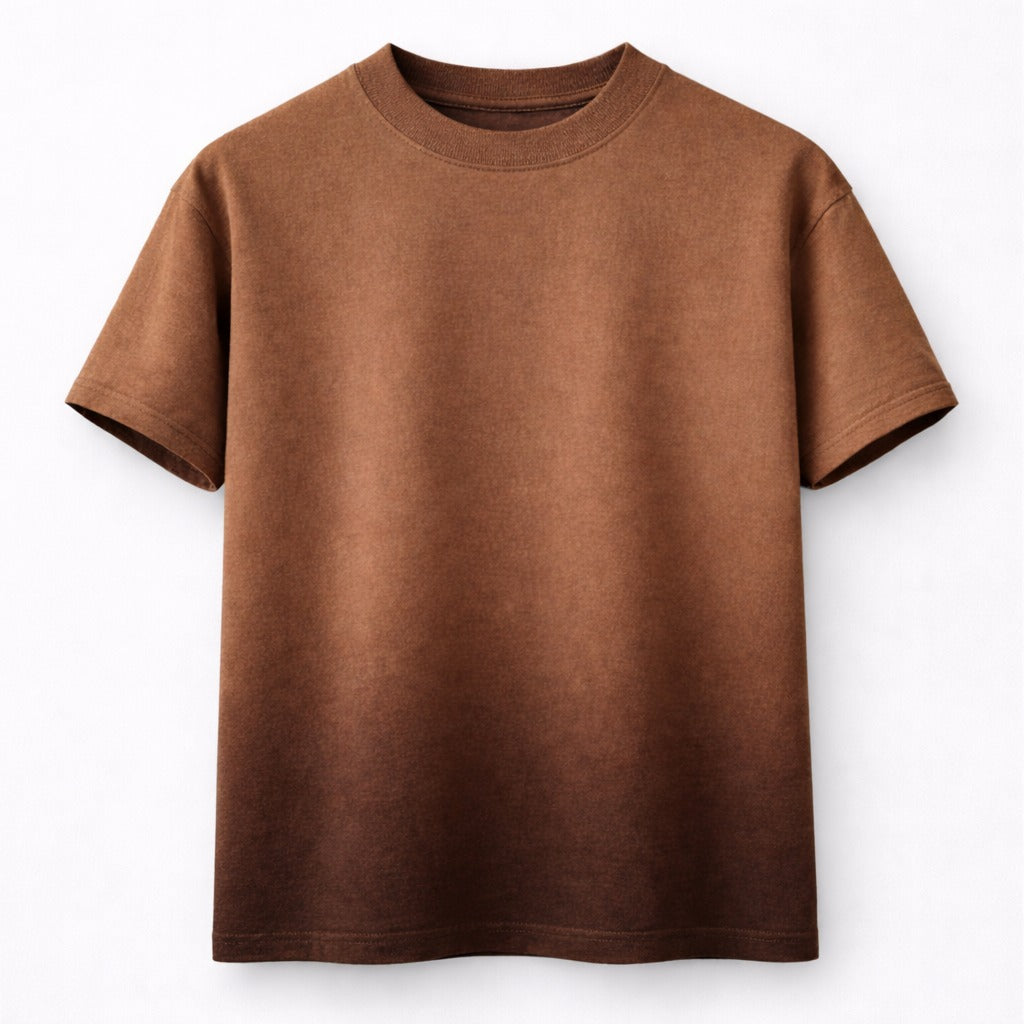 Camiseta 25GSM Oversized Café Degradado