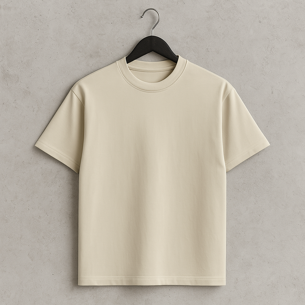 Camiseta 240GSM Oversized Hueso Amarillo