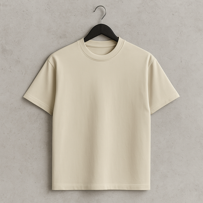 Camiseta 240GSM Oversized Hueso Amarillo
