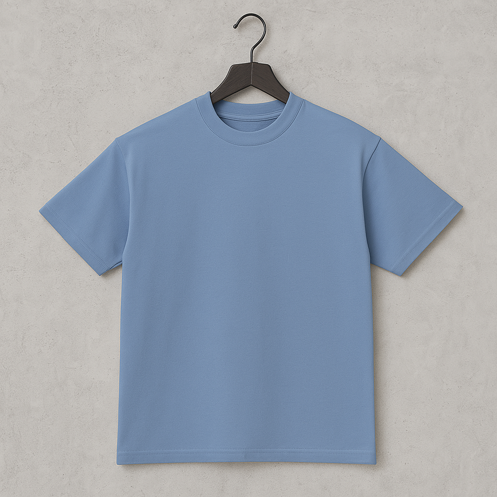 Camiseta 230GSM Oversized Spandex Azul Claro