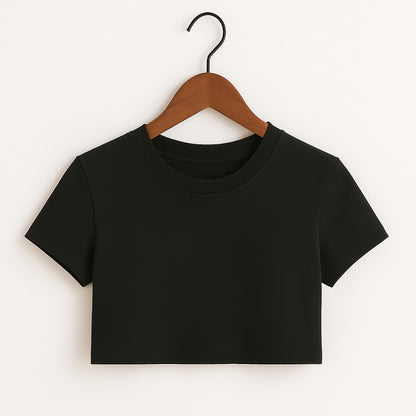 Camiseta Crop Top 250GSM Negra