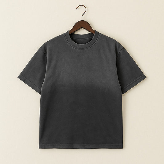 Camiseta 250GSM Boxy Fit Negro Degradado