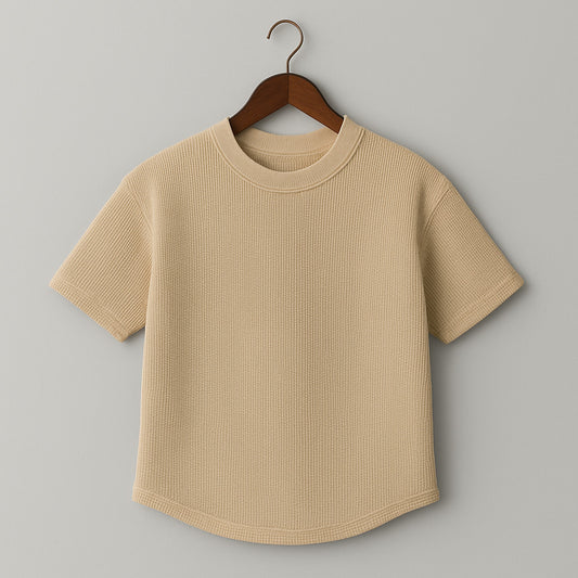 Camiseta 185GSM Waffle Caqui