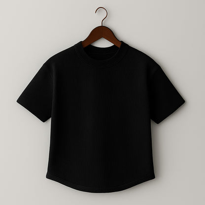 Camiseta 185GSM Waffle Negro