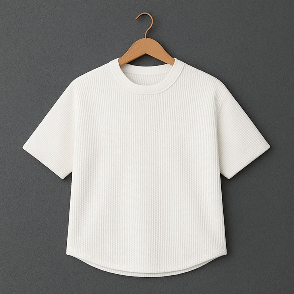 Camiseta 185GSM Waffle Blanco