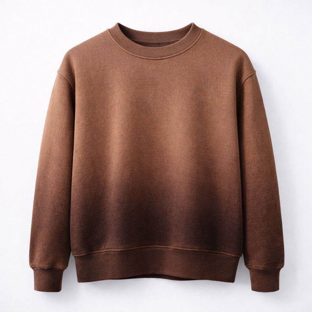 Suéter Crewneck 450GSM Oversized Café Degradado