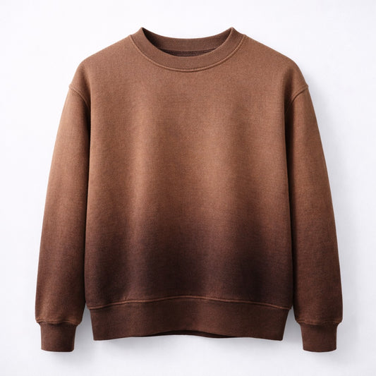 Suéter Crewneck 450GSM Oversized Café Degradado