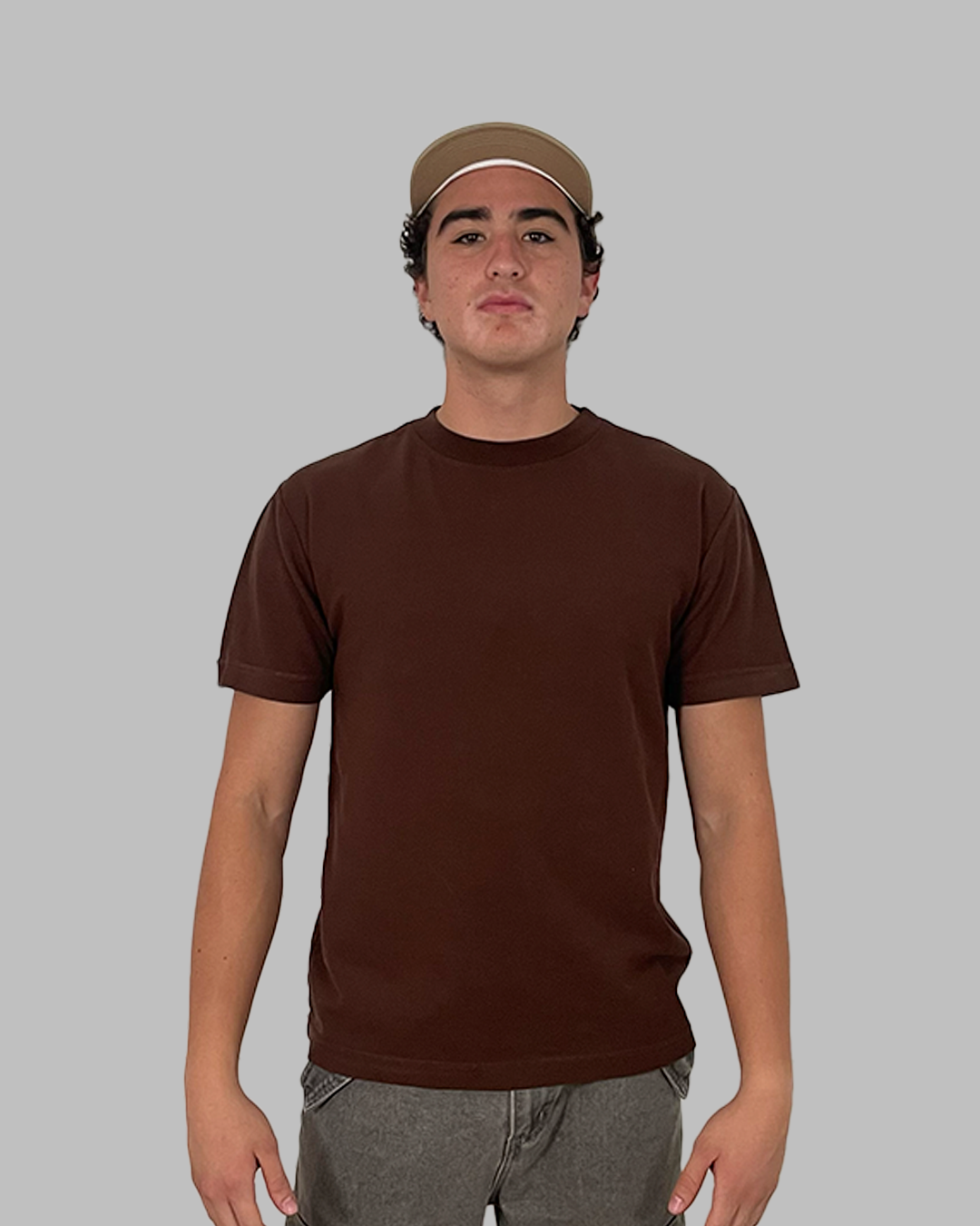 Camiseta 200GSM Café Claro Piqué