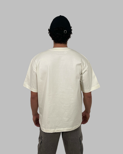 Camiseta 240GSM Oversized Hueso Amarillo