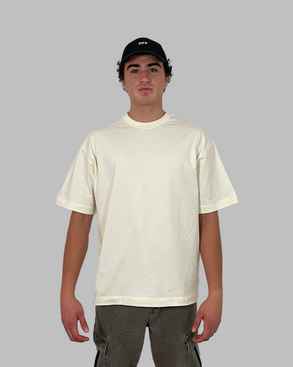 Camiseta 240GSM Oversized Hueso Amarillo