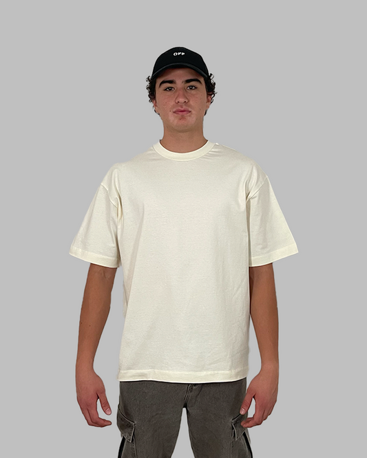 Camiseta 240GSM Oversized Hueso Amarillo